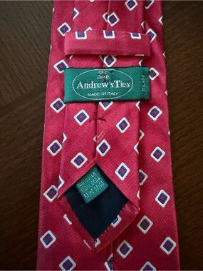 Andrew's Ties Red Geometric Silk Tie